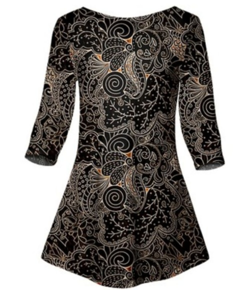 - Tops - Paisley Boatneck Tunic